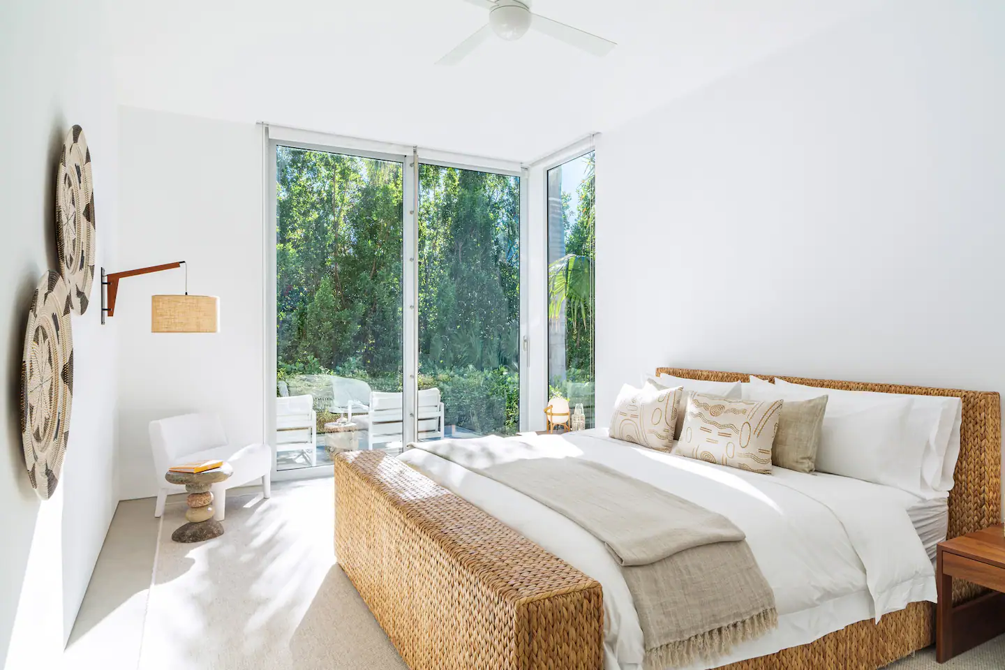 A lavish bedroom with king sized bed.